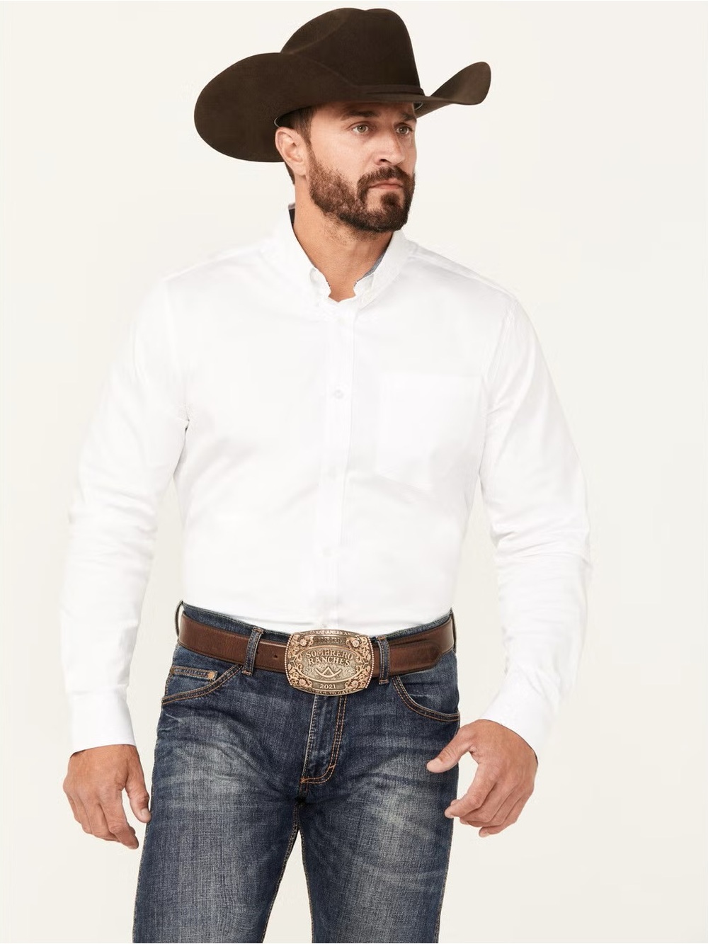 Cody James Core Men's White Long-Sleeve Dress Shirt - Clean Point Collar